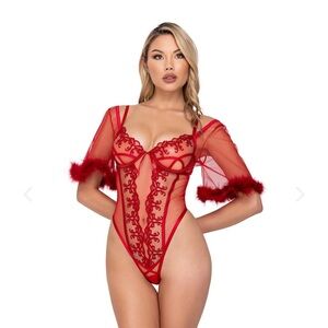 ROUGE BOW TEDDY WITH SLEEVES